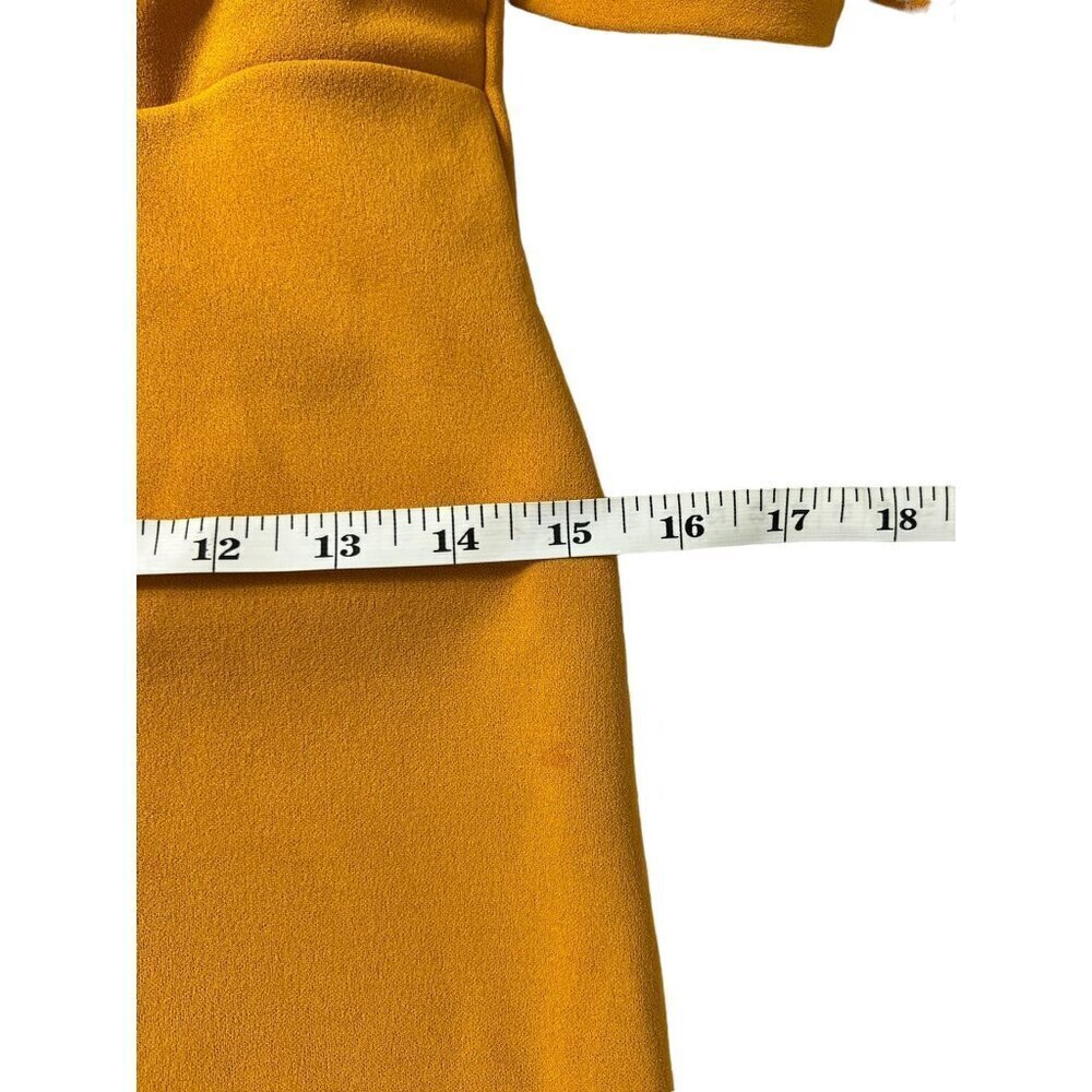 La' tiste Women's Dark Yellow Ruffled Sleeve Long Fitted Dress - Picture 5 of 7